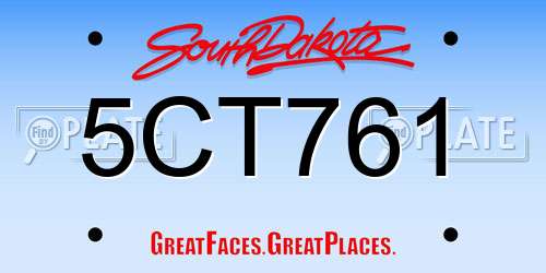 5CT761 South Dakota License Plate