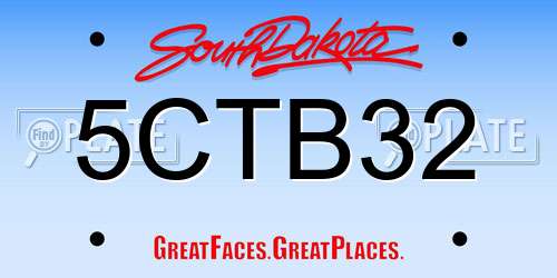 5CTB32 South Dakota License Plate