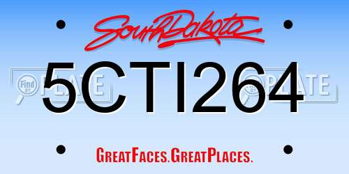 5CTI264 South Dakota License Plate