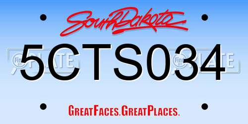 5CTS034 South Dakota License Plate
