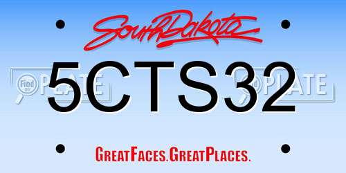 5CTS32 South Dakota License Plate