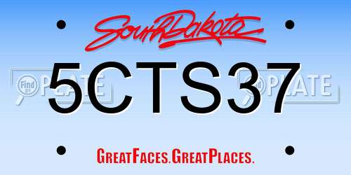 5CTS37 South Dakota License Plate
