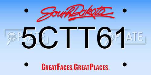 5CTT61 South Dakota License Plate