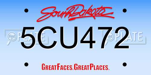 5CU472 South Dakota License Plate