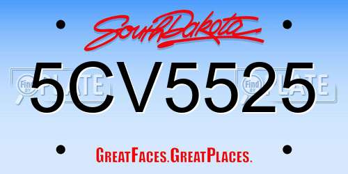 5CV5525 South Dakota License Plate