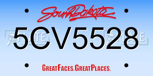 5CV5528 South Dakota License Plate