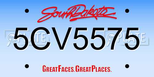 5CV5575 South Dakota License Plate