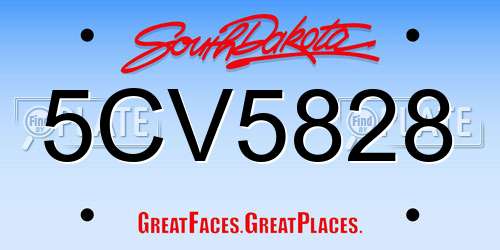 5CV5828 South Dakota License Plate