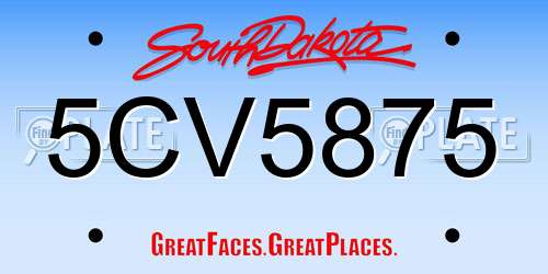 5CV5875 South Dakota License Plate