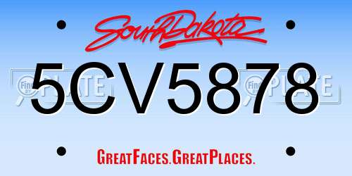 5CV5878 South Dakota License Plate