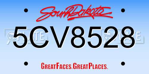 5CV8528 South Dakota License Plate