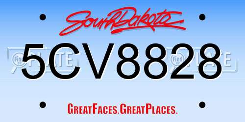 5CV8828 South Dakota License Plate