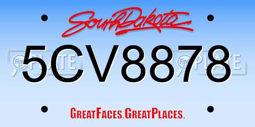 5CV8878 South Dakota License Plate