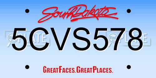 5CVS578 South Dakota License Plate