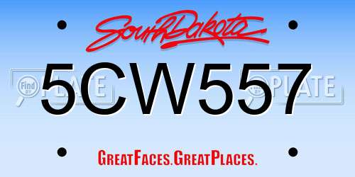 5CW557 South Dakota License Plate