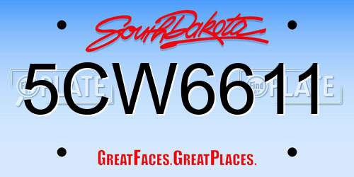 5CW6611 South Dakota License Plate