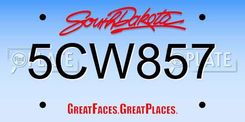 5CW857 South Dakota License Plate