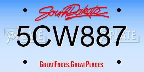 5CW887 South Dakota License Plate