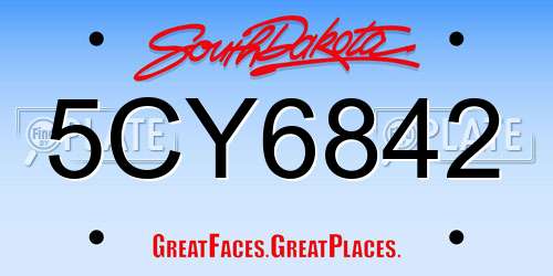 5CY6842 South Dakota License Plate