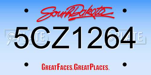 5CZ1264 South Dakota License Plate