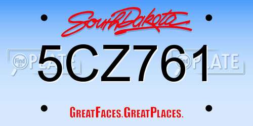 5CZ761 South Dakota License Plate