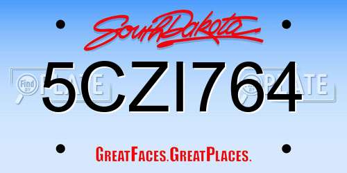 5CZI764 South Dakota License Plate