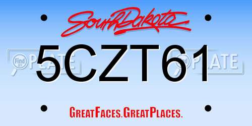 5CZT61 South Dakota License Plate