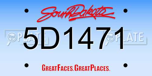 5D1471 South Dakota License Plate