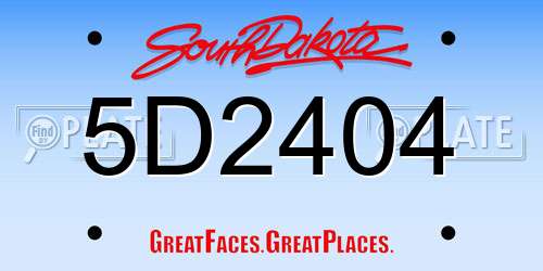 5D2404 South Dakota License Plate