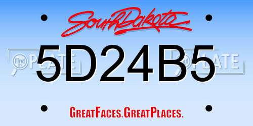 5D24B5 South Dakota License Plate