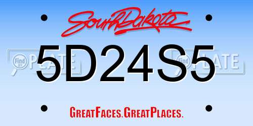 5D24S5 South Dakota License Plate