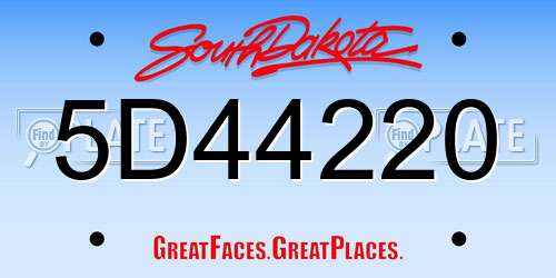 5D44220 South Dakota License Plate
