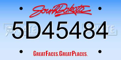 5D45484 South Dakota License Plate