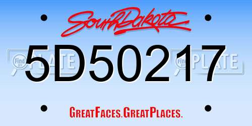 5D50217 South Dakota License Plate