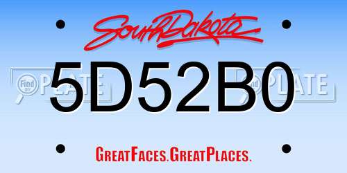 5D52B0 South Dakota License Plate