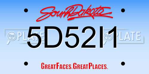 5D52I1 South Dakota License Plate