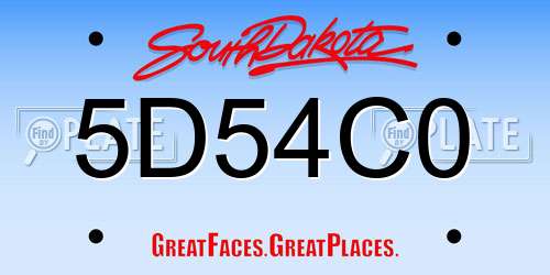 5D54C0 South Dakota License Plate