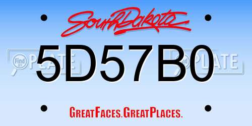 5D57B0 South Dakota License Plate