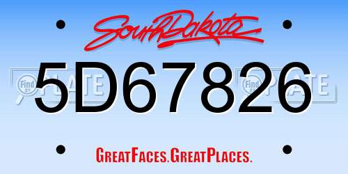 5D67826 South Dakota License Plate