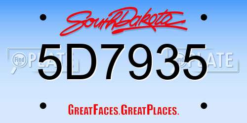 5D7935 South Dakota License Plate