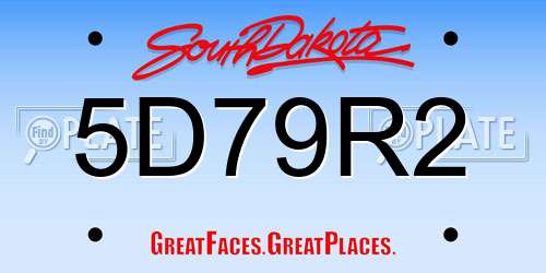 5D79R2 South Dakota License Plate