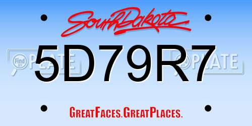 5D79R7 South Dakota License Plate