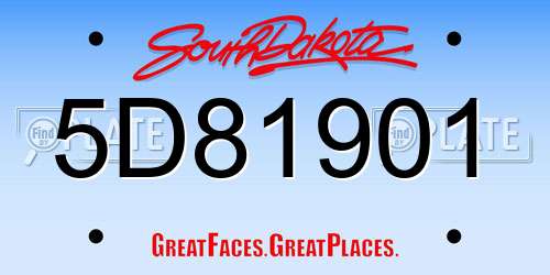 5D81901 South Dakota License Plate