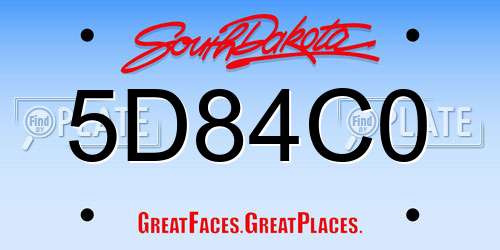5D84C0 South Dakota License Plate