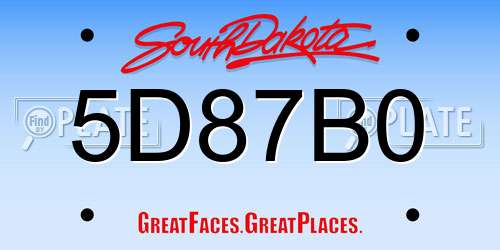 5D87B0 South Dakota License Plate