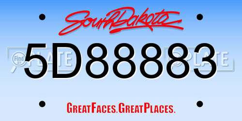 5D88883 South Dakota License Plate