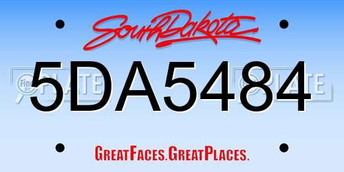 5DA5484 South Dakota License Plate