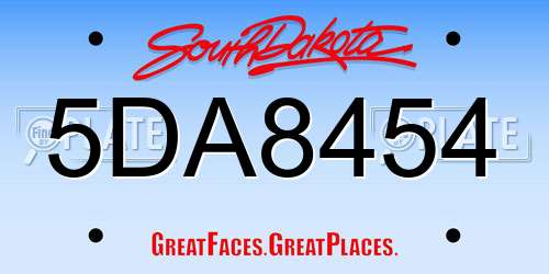 5DA8454 South Dakota License Plate