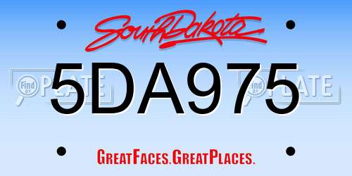 5DA975 South Dakota License Plate