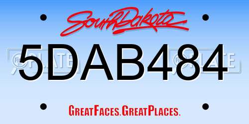 5DAB484 South Dakota License Plate